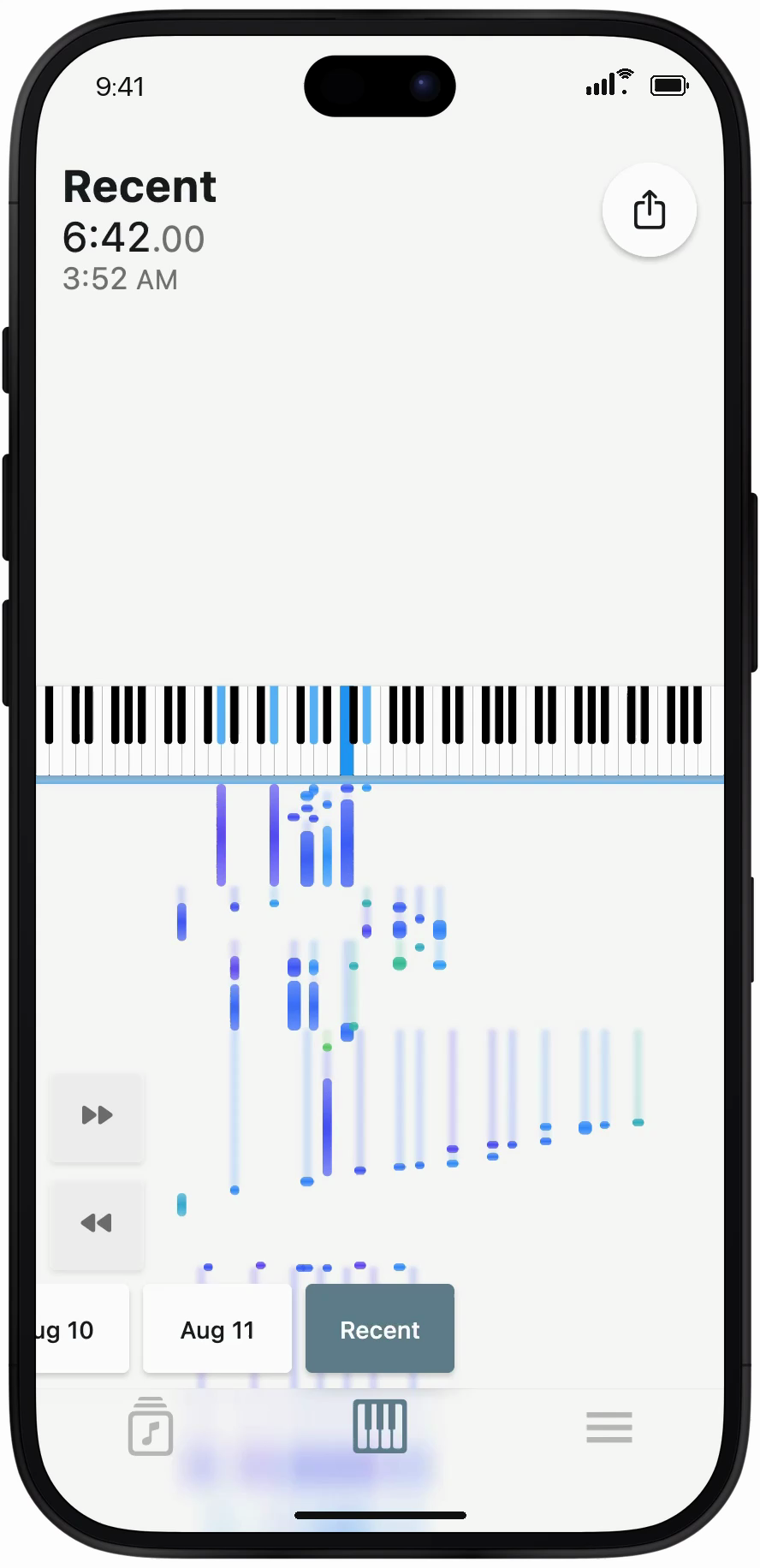 Video showing recordings in the Jamcorder app