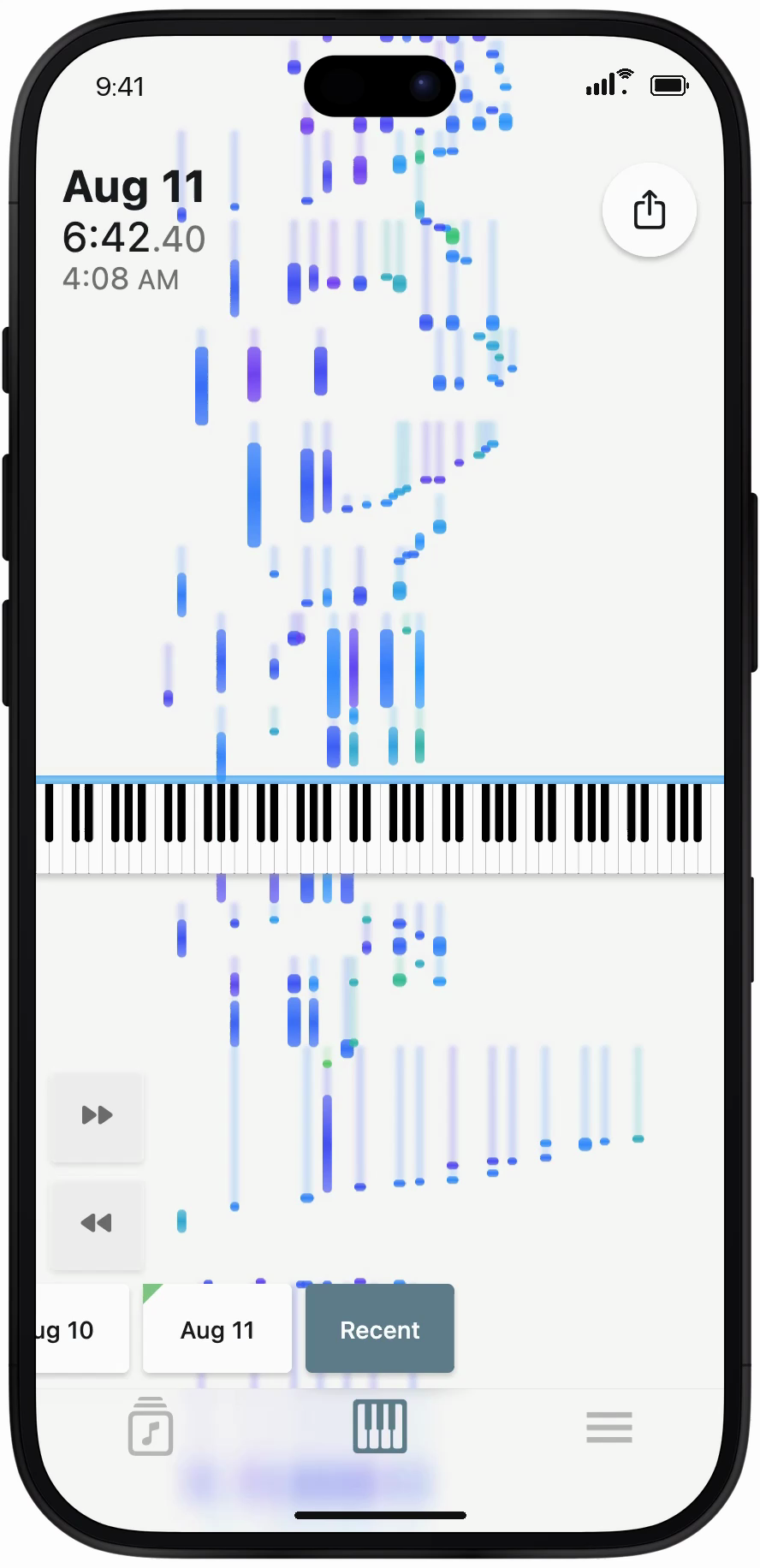 Video of the Jamcorder app playing music